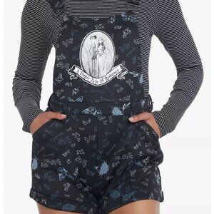 NWT $49.90 HOT TOPIC Corpse Bridge Soft Shortalls Short Overalls – XL